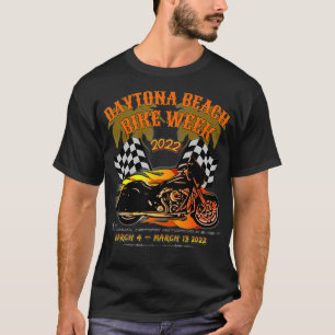 DAYTONA BEACH BIKE WEEK 2022 CHECKERED FLAG FRONT T-Shirt