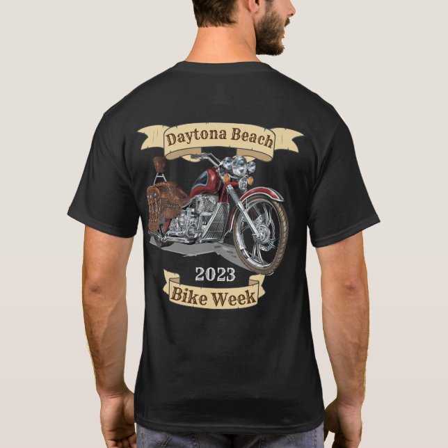 Daytona Beach Bike Week 2023 Motorcycle T-Shirt (Back)