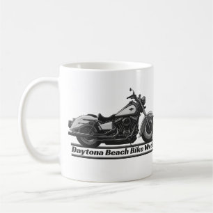 Daytona Beach Bike Week Black And White Biker Cool Coffee Mug