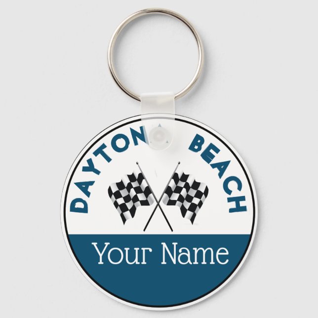Daytona Beach - Chequered Flag s Key Ring (Front)