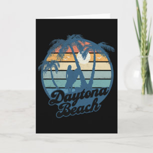 Daytona Beach Fl Surfer Girl Vintage Sunset Vacati Card
