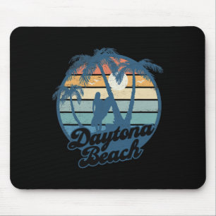 Daytona Beach Fl Surfer Girl Vintage Sunset Vacati Mouse Mat