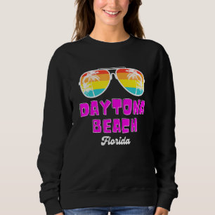 Daytona Beach Fl Vintage 70s Retro Throwback Sungl Sweatshirt