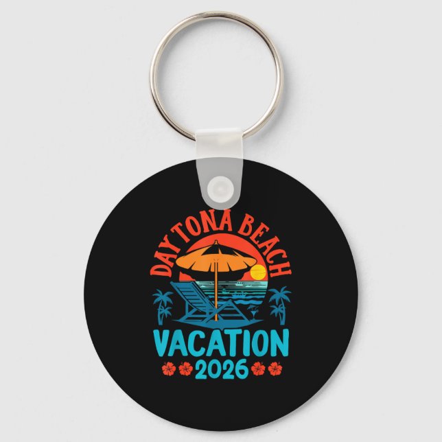Daytona Beach Florida 2026 Family Vacation Summer  Key Ring (Front)
