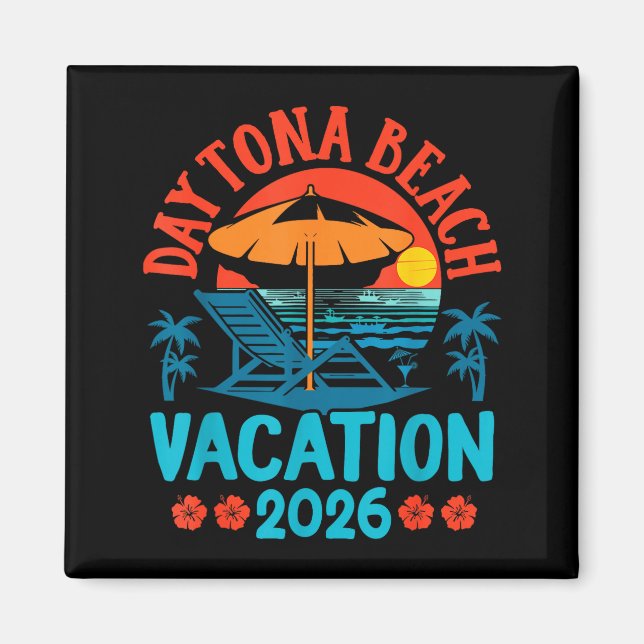 Daytona Beach Florida 2026 Family Vacation Summer  Magnet (Front)