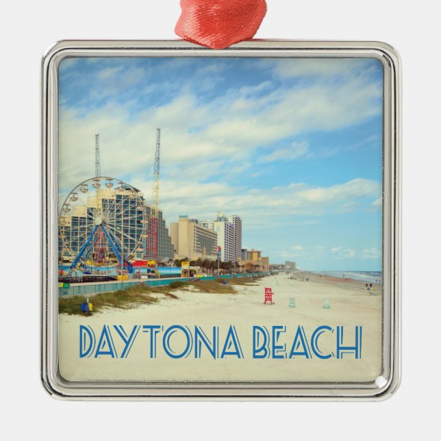 Daytona Beach Florida beach photo Metal Tree Decoration (Front)