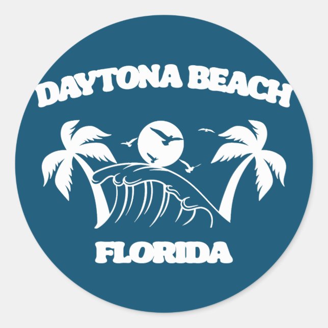 Daytona Beach Florida Classic Round Sticker (Front)