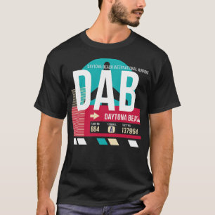Daytona Beach Florida DAB Airport Code Baggage Tag T-Shirt