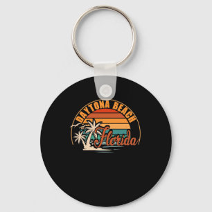 Daytona Beach Florida FL Vintage Graphic Retro 70s Key Ring