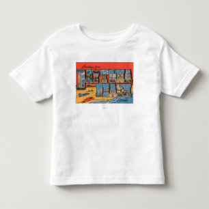 Daytona Beach, Florida - Large Letter Scenes Toddler T-Shirt