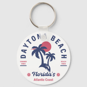 Daytona Beach Florida Palm Trees Souvenirs 60s Key Ring