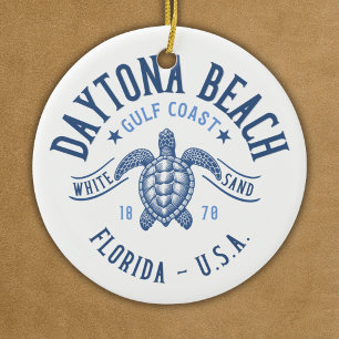 Daytona Beach Florida Paradise Beach Ceramic Tree Decoration