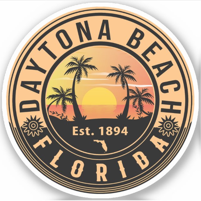 Daytona Beach Florida Retro Sunset Souvenirs (Front)