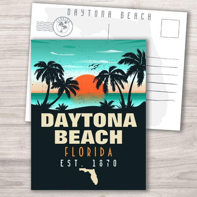 Daytona Beach Florida Retro Sunset Souvenirs Postcard (Creator Uploaded)