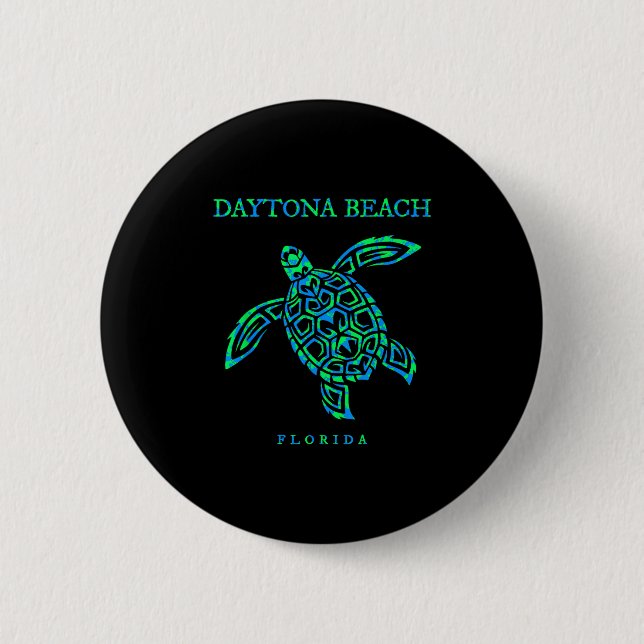 Daytona Beach Florida Sea Turtle Boys Girls Toddle 6 Cm Round Badge (Front)