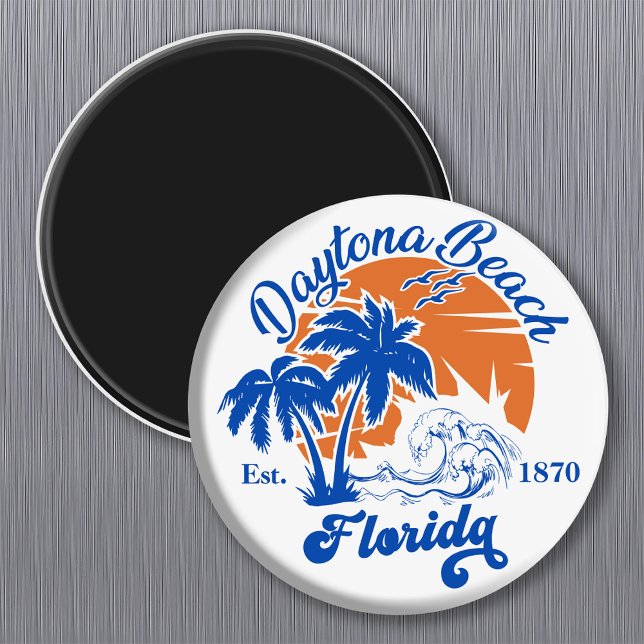 Daytona Beach Florida Summer Waves Vacation 60s Magnet (Creator Uploaded)