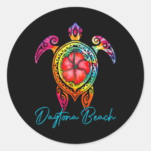 Daytona Beach Florida Tie Dye Sea Turtle Vacation Classic Round Sticker