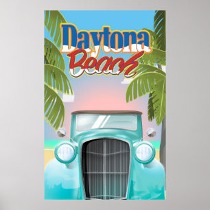 Daytona Beach, Florida USA vintage travel poster