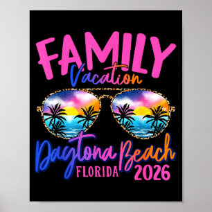 Daytona Beach Florida Vacation 2026 Matching Famil Poster