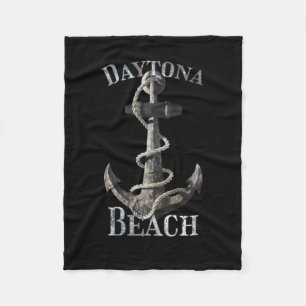 Daytona Beach Florida Vacation Nautical Anchor Fleece Blanket