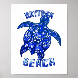 Daytona Beach Florida Vacation Tribal Turtle Poster
