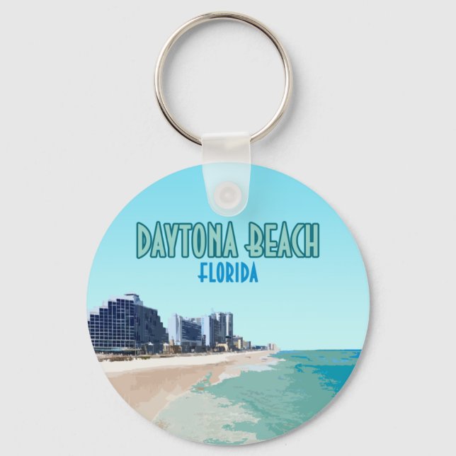 Daytona Beach Florida Vintage Key Ring (Front)