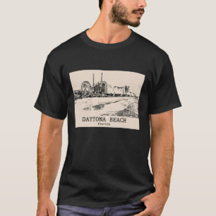 Daytona Beach Florida Vintage Skyline Drawing T-Shirt