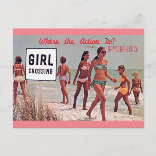 Daytona Beach Florida Vintage  Travel Postcard (Front)