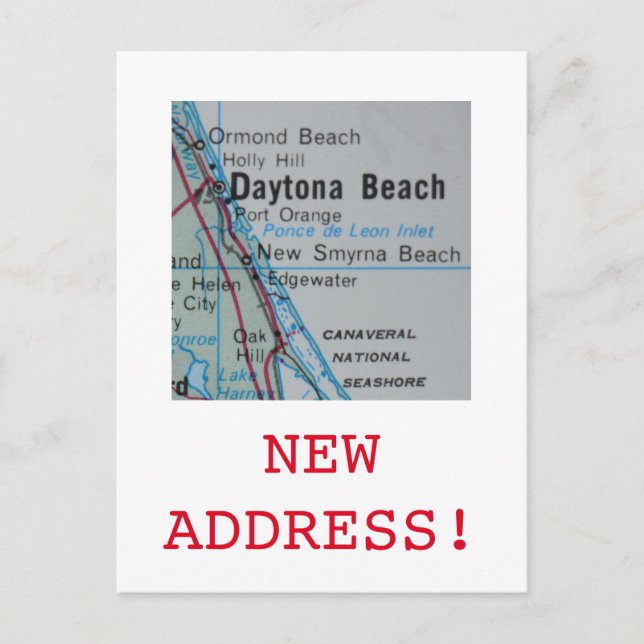 Daytona Beach New Address announcement (Front)