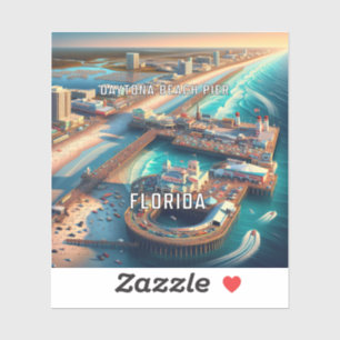 Daytona Beach Pier Florida 3 Inch Vinyl Sticker