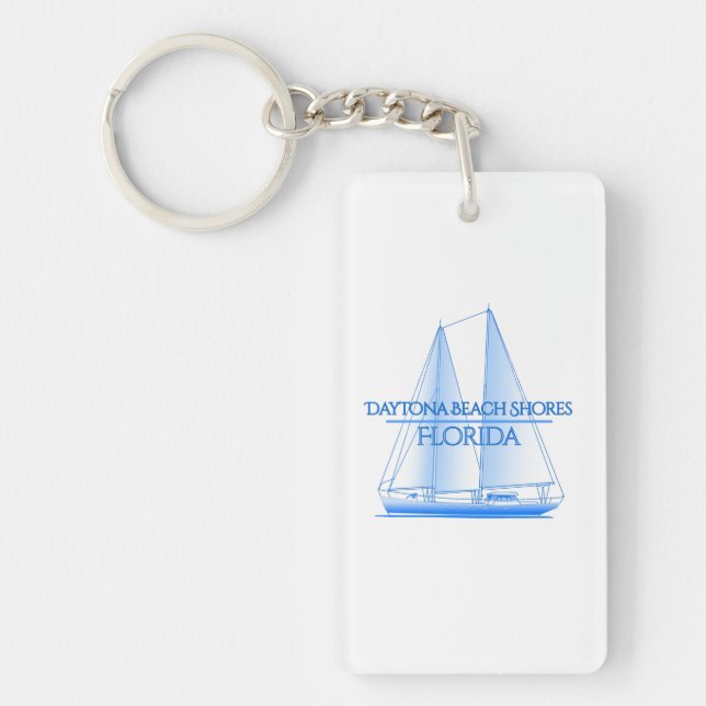 Daytona Beach Shores Coastal Nautical Sailing Sail Key Ring (Front)