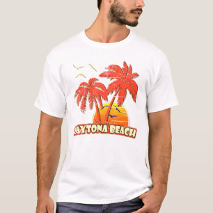 Daytona Beach Summer Palm Trees 80s Beach Sunset T-Shirt