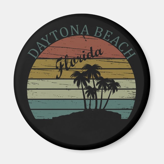 Daytona beach vintage sunset retro landscape magnet (Front)
