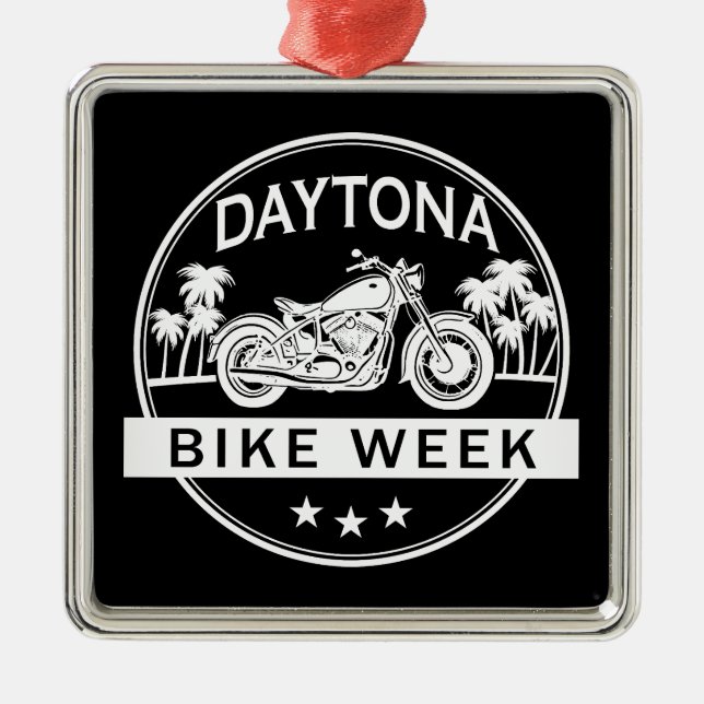 Daytona Bike Week Motorbike Metal Tree Decoration (Front)