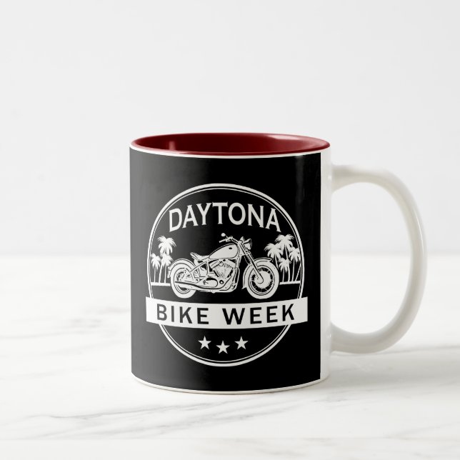 Daytona Bike Week Motorbike Two-Tone Coffee Mug (Right)