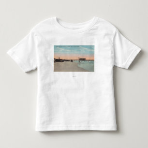Daytona, FL - View of Beach with Cars & Toddler T-Shirt