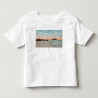 Daytona, FL - View of Beach with Cars & Toddler T-Shirt