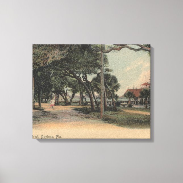 Daytona, Florida - View of Beach Street Canvas Print (Front)