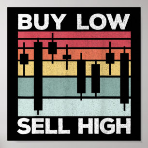 Daytrading Buy low sell high Candlesticks Poster