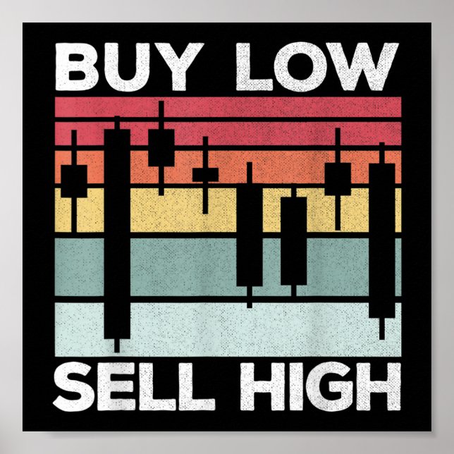 Daytrading Buy low sell high Candlesticks  Poster (Front)