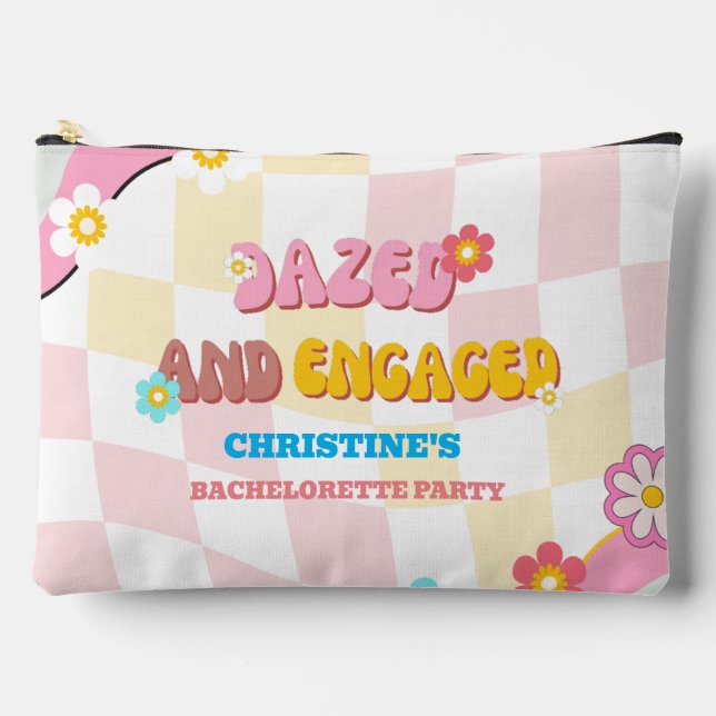 Dazed and Engaged Bachelorette Party 70s Theme  Accessory Pouch (Front)
