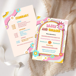 Dazed And Engaged Bachelorette Weekend Itinerary Invitation