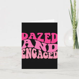 Dazed And Engaged Bride To Be Groovy Retro Bachelo Card