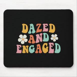 Dazed And Engaged Flowers Groovy Bachelorette Part Mouse Mat