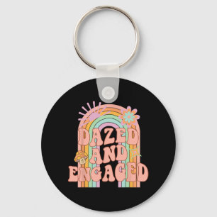 Dazed And Engaged Groovy Rainbow Team Bride Bachel Key Ring