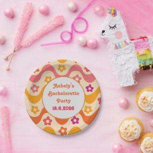 Dazed and Engaged retro 70s Bachelorette party    Paper Plate