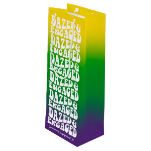 Dazed and Engaged Retro Mardi Gras Wine Gift Bag