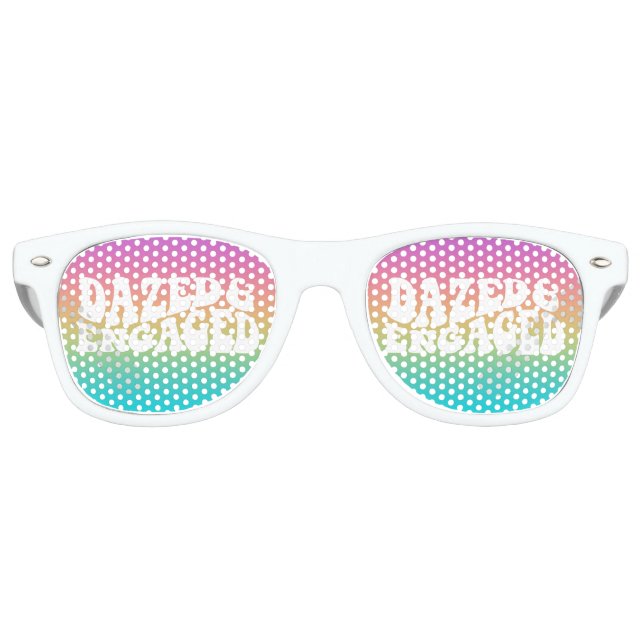 Dazed and Engaged Retro Typography Design Retro Sunglasses (Front)