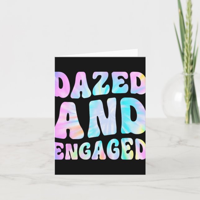 Dazed And Engaged Tie Dye Bride Squad Bachelorette Card (Front)