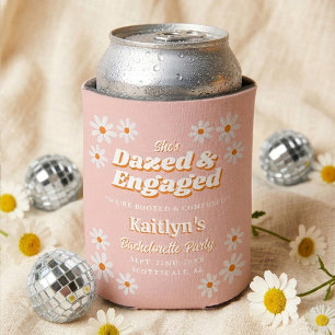 Dazed & Engaged Groovy 70s Bachelorette Party Can Cooler